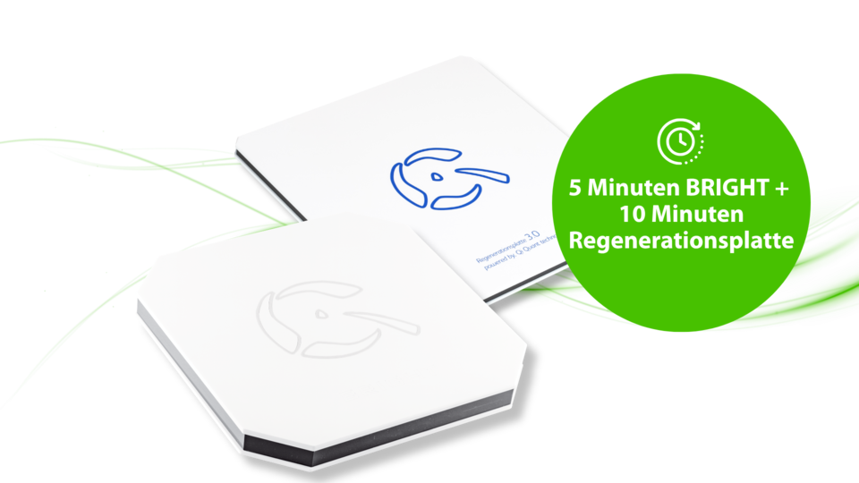 Qi Quant BRIGHT & Regenerationsplatte in Kombination